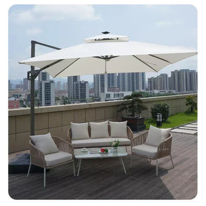 Umbrella with Integrated Solar LED – Modern Design, Solar Lighting, and Smart Adjustment